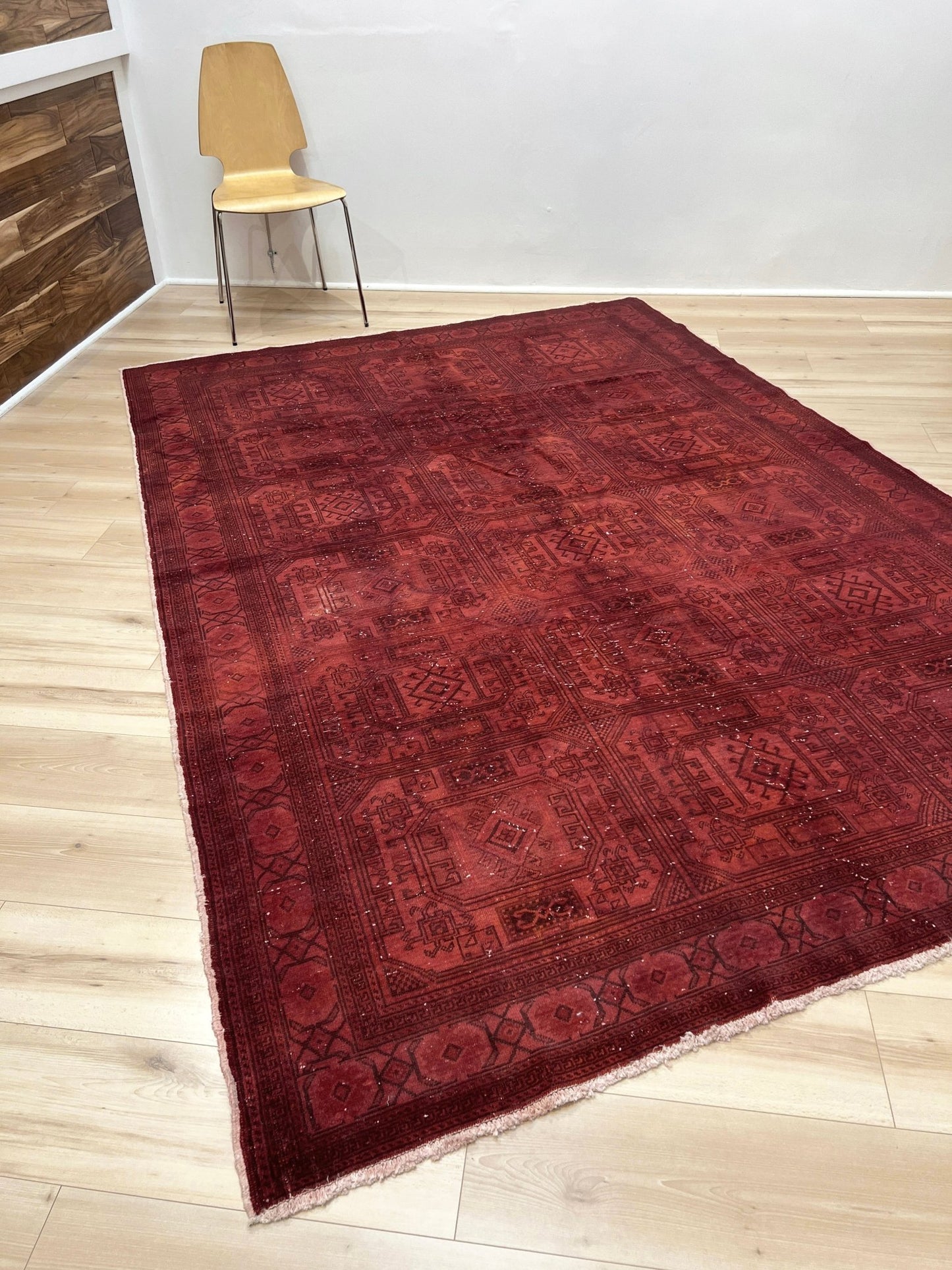 Large red overdyed handmade wool turkish rug San Francisco Bay Area. Buy rugs online free shipping to USA and Canada.