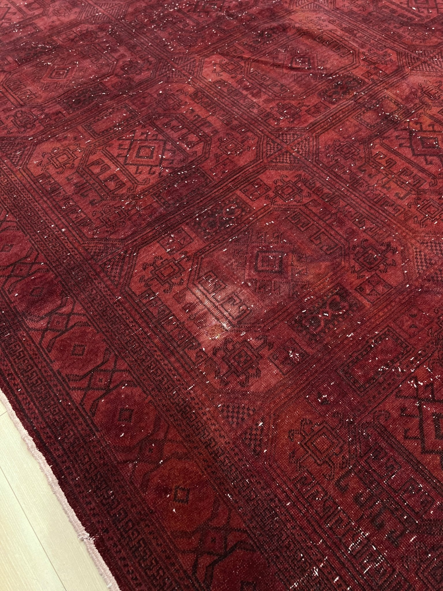 Large red overdyed handmade wool turkish rug San Francisco Bay Area. Buy rugs online free shipping to USA and Canada.