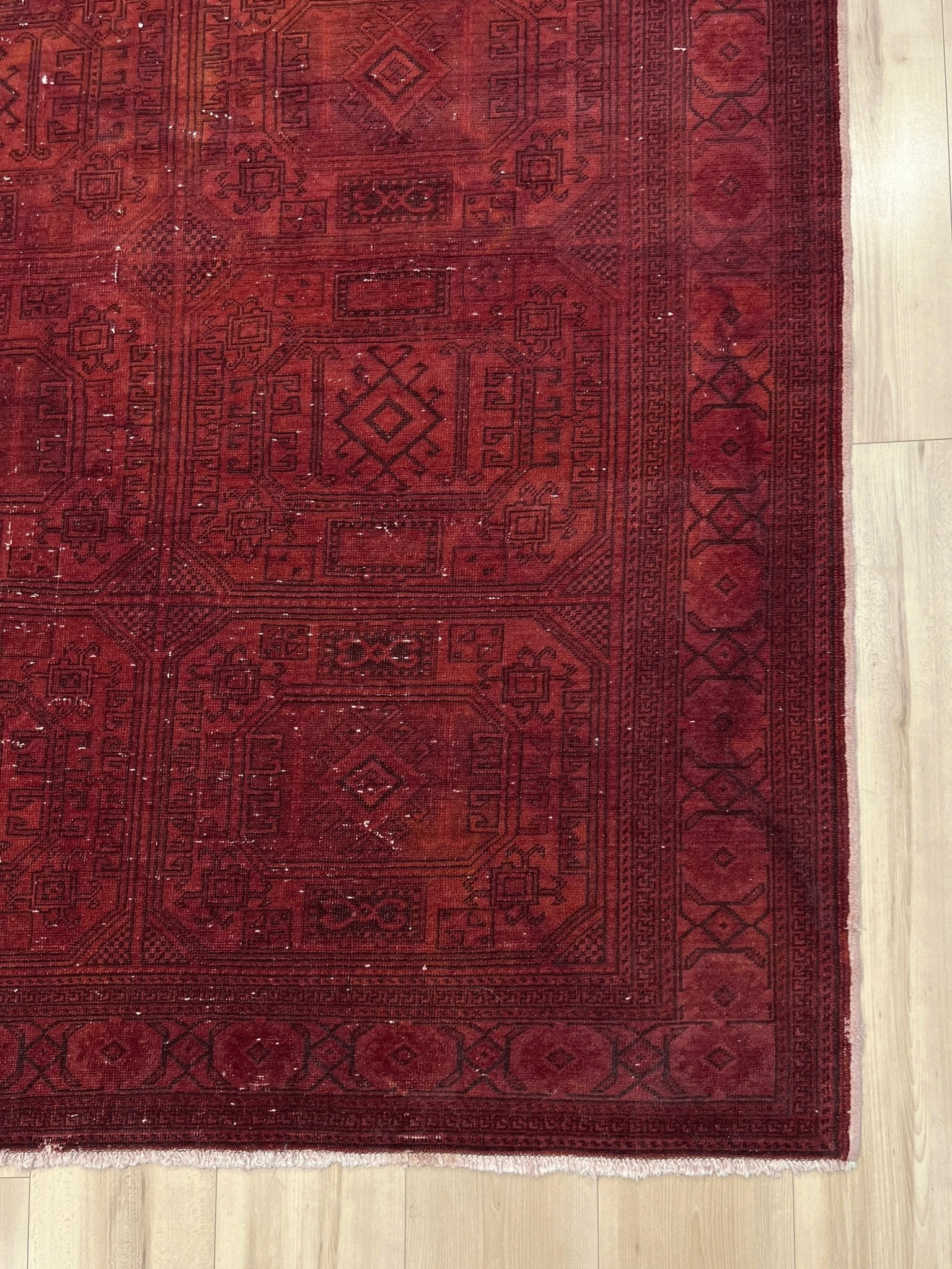 Large red overdyed handmade wool turkish rug San Francisco Bay Area. Buy rugs online free shipping to USA and Canada.