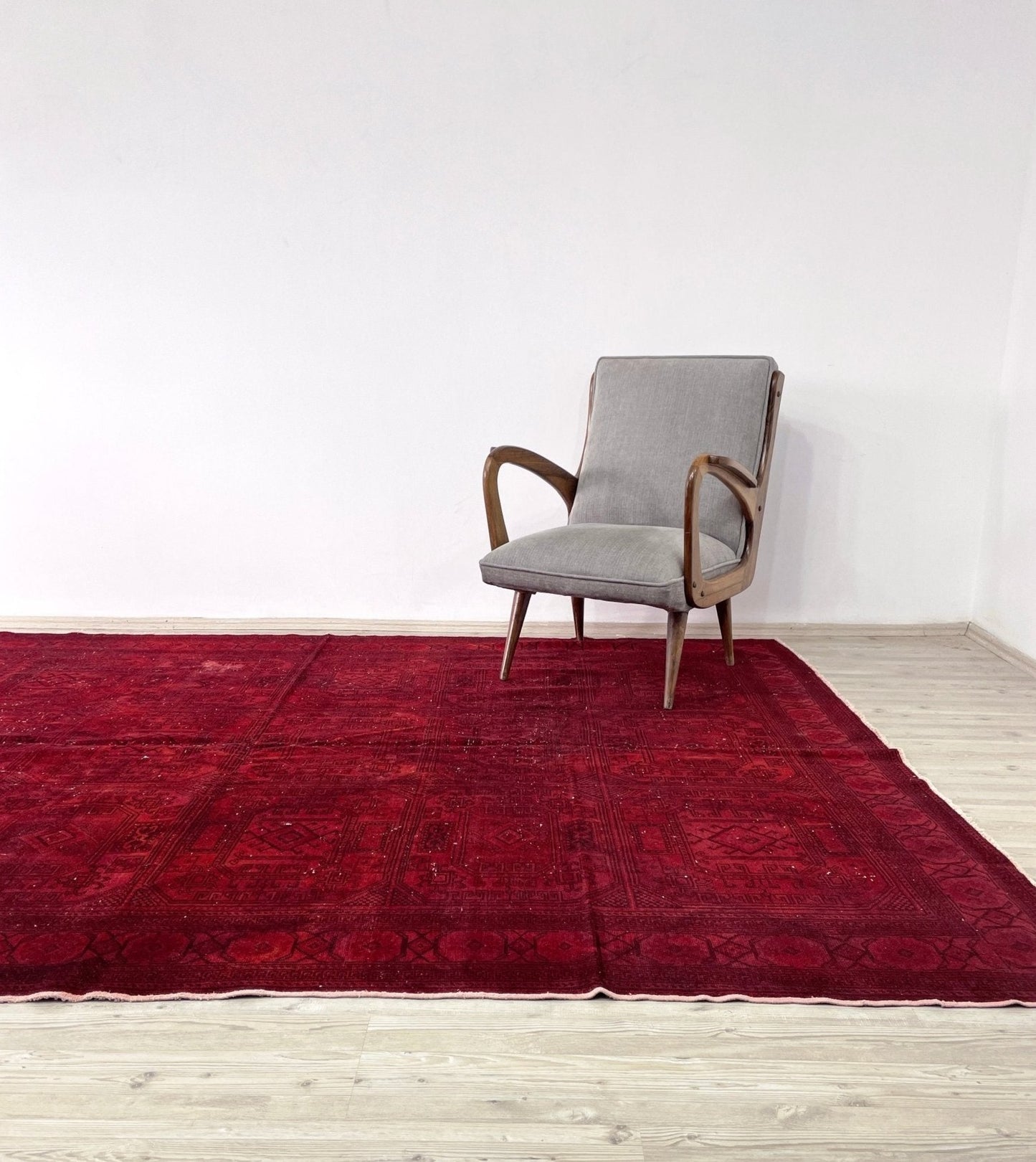 Large red overdyed handmade wool turkish rug San Francisco Bay Area. Buy rugs online free shipping to USA and Canada.