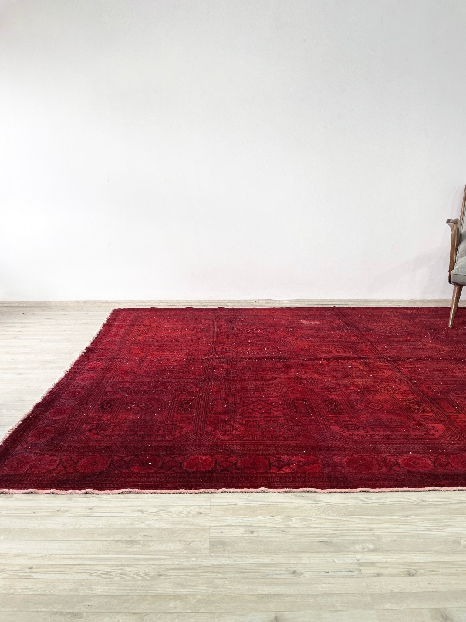 Large red overdyed handmade wool turkish rug San Francisco Bay Area. Buy rugs online free shipping to USA and Canada.