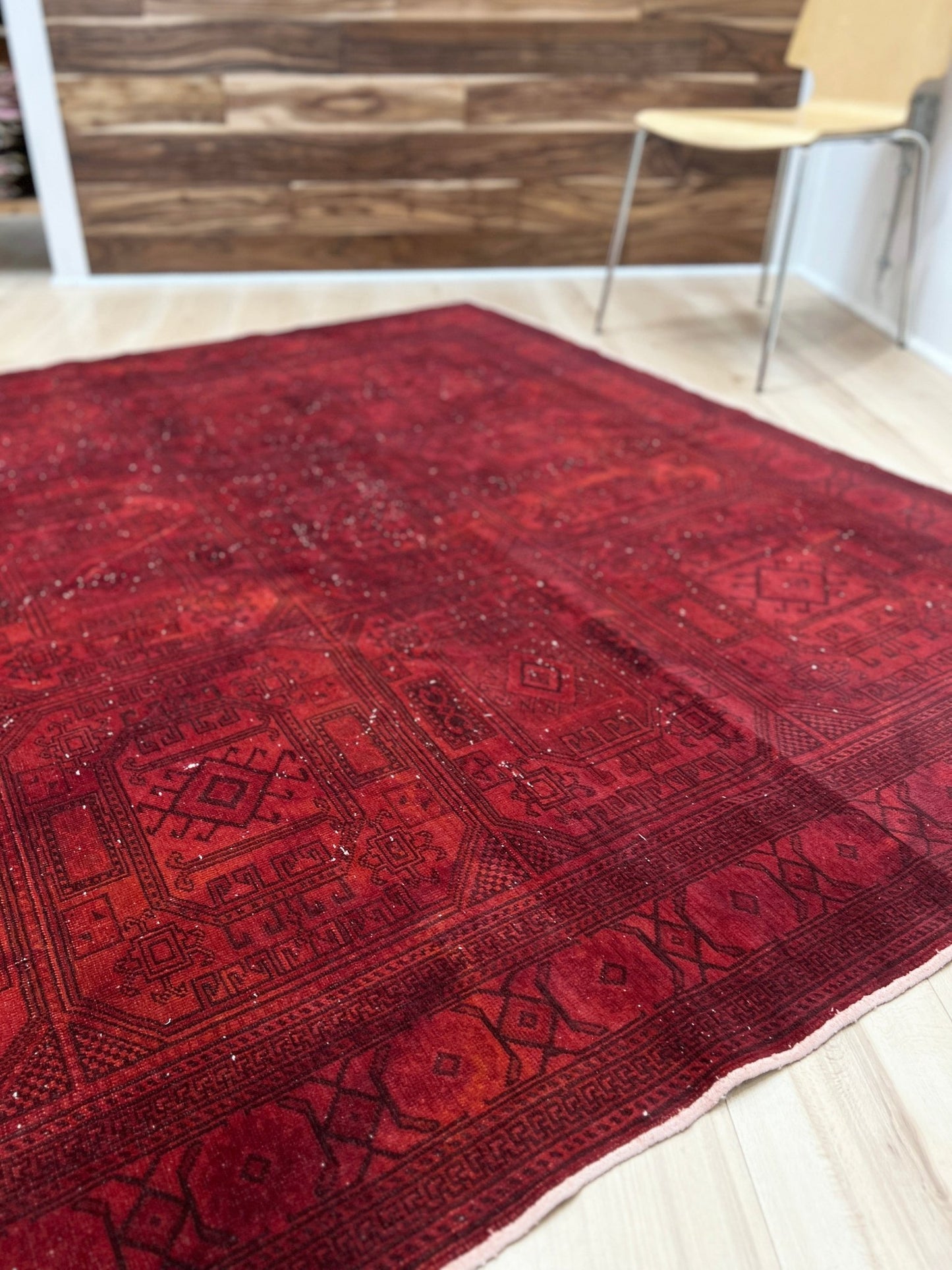 Large red overdyed handmade wool turkish rug San Francisco Bay Area. Buy rugs online free shipping to USA and Canada.