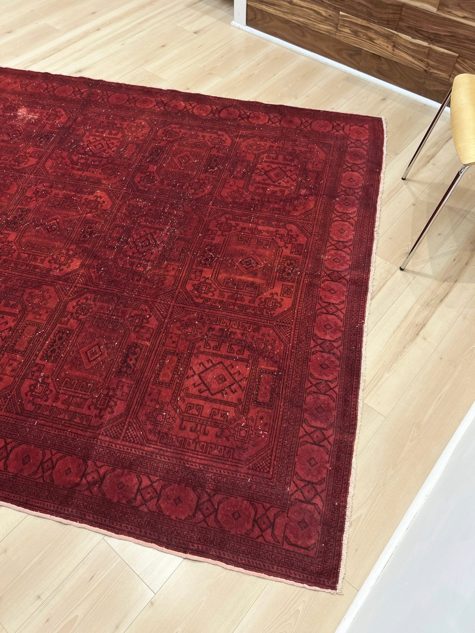 Large red overdyed handmade wool turkish rug San Francisco Bay Area. Buy rugs online free shipping to USA and Canada.